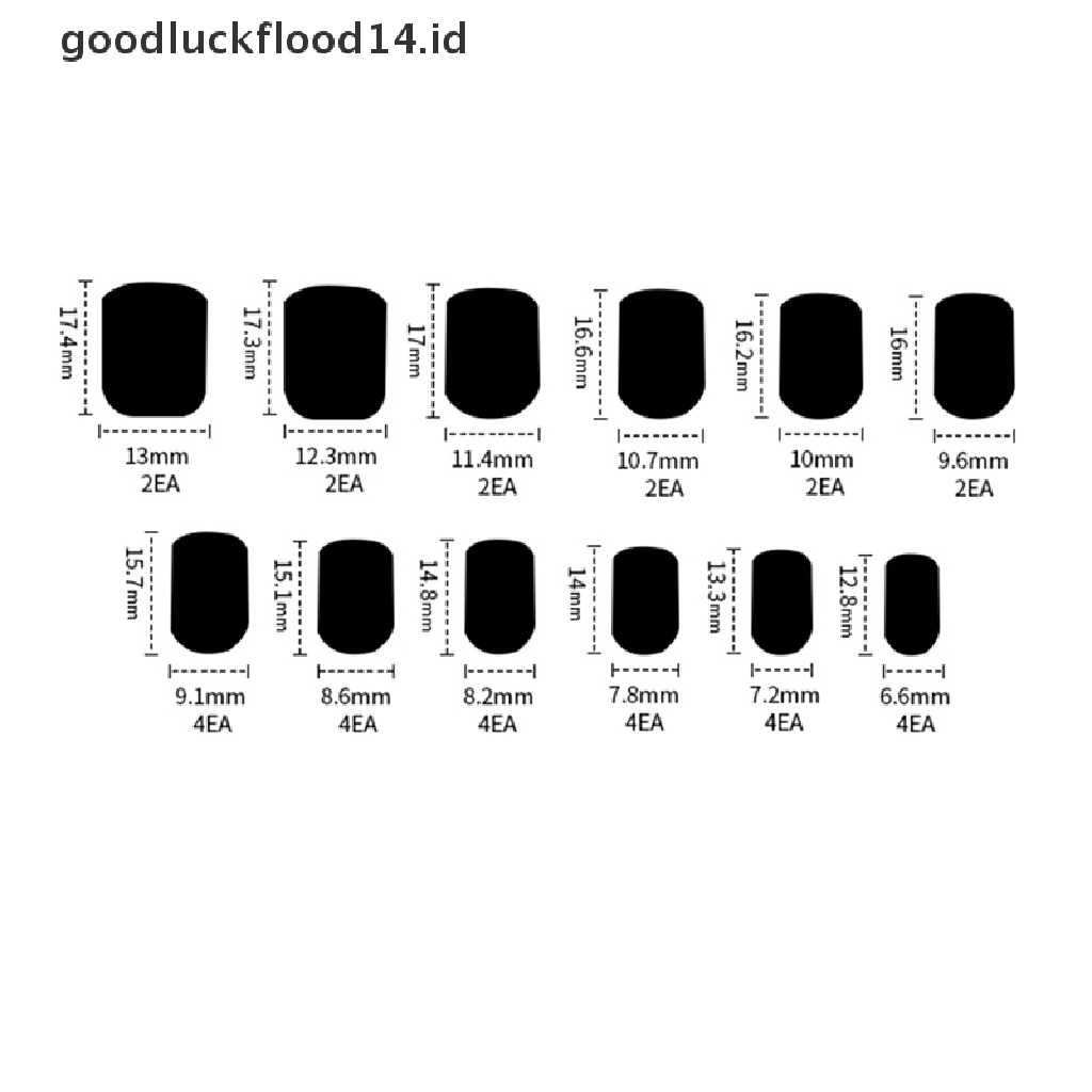 [OOID] New 24Pcs False Nail Sticker Wedding Bridal Fake Nail Tips Sticker Set With Glue ID