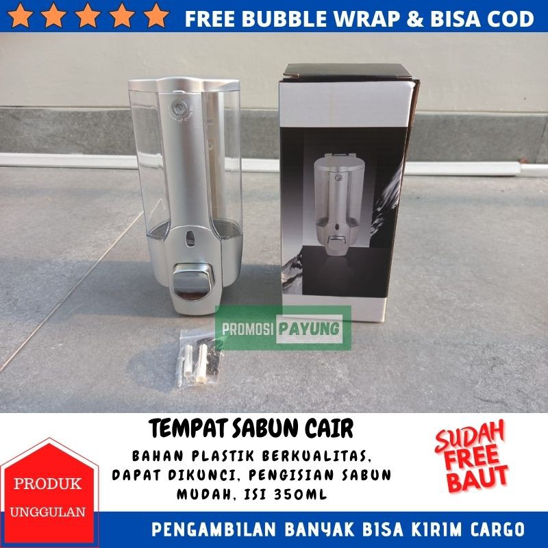 Liquid Soap dispenser / tempat sabun sampo cair single 1 tabung dengan key lock 350ML - TS001