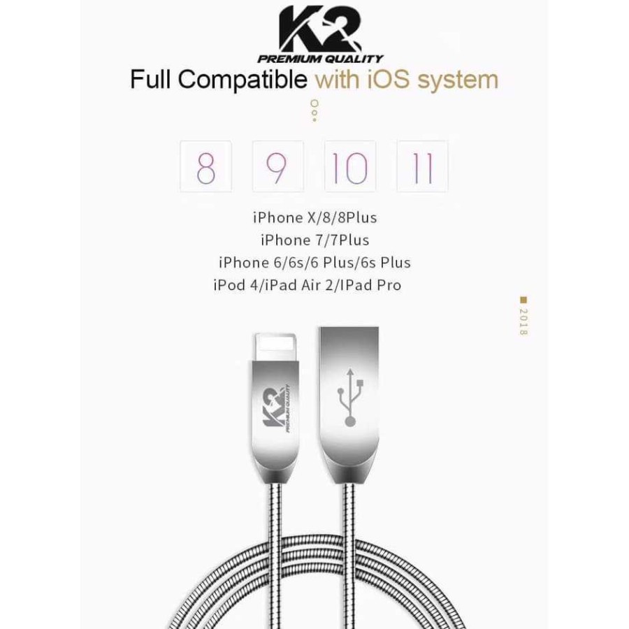 Kabel Data METAL SPRING K2 PREMIUM QUALITY K2-C03 MICRO USB 2.4A