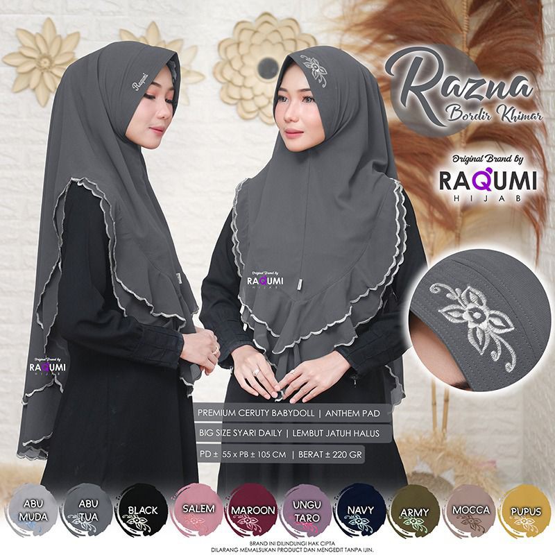 Razna Bordir Khimar By Raqumi Hijab