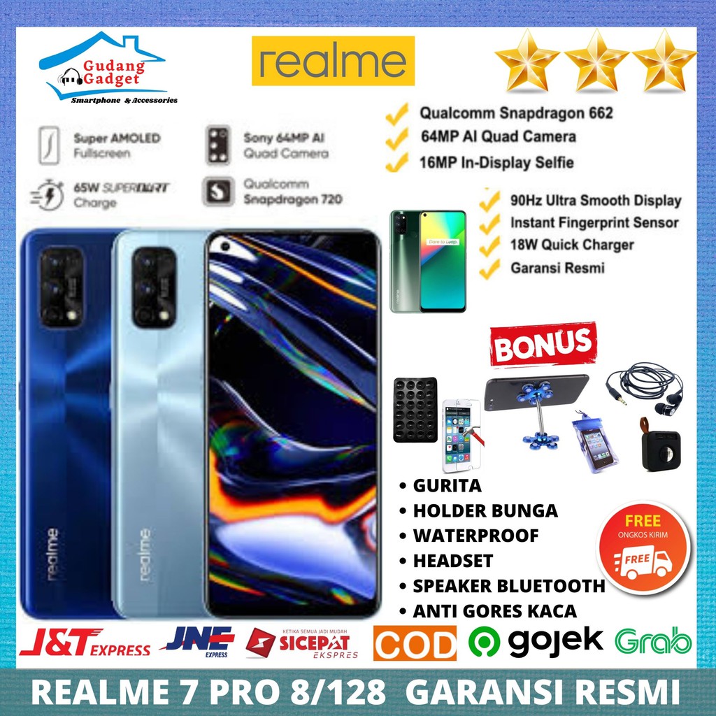 REALME 7 PRO RAM 8/128GB  ORIGINAL 100% REALMI  SMARTPHONE 2020 CLEAR CAMERA MURAH GARANSI RESMI