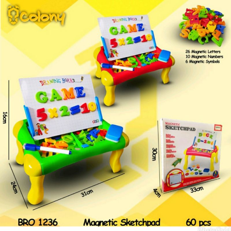 

Trystan. Mainan edukasi meja belajar drawing board magnetic / papan tulis magnet