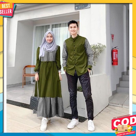 Gamis Syari Couple Suami Istri Gamis Syari Couple Muslim Lebaran Ramadhan Terbaru 2022 Couple Batik 