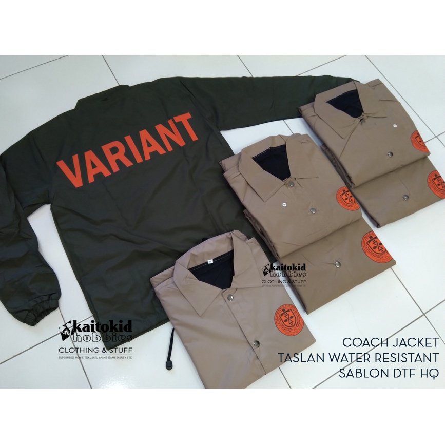 Jaket LOKI TVA VARIANT model coach jacket water resistant bisa custom bebas