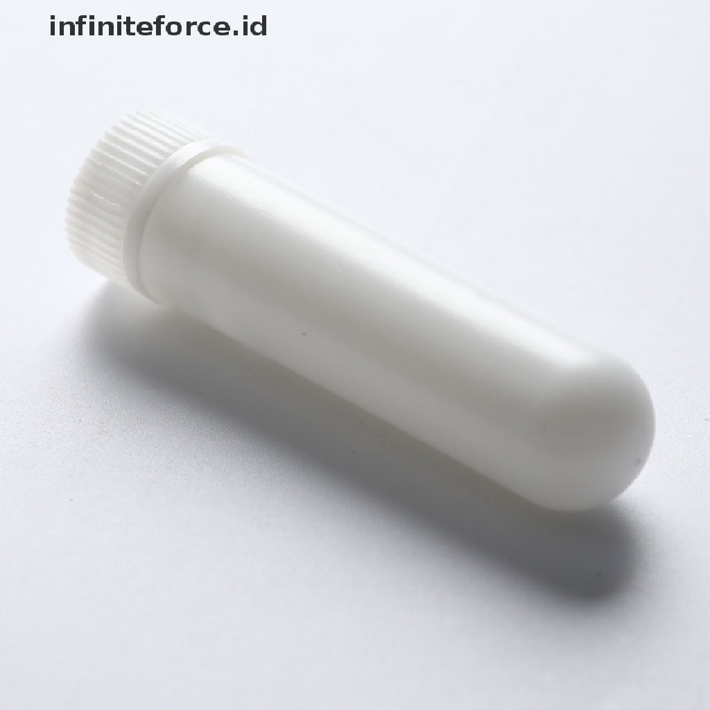 (Infiniteforce.Id) 10pcs Tabung Inhaler Kosong Warna Putih Untuk Minyak Esensial / Aromaterapi