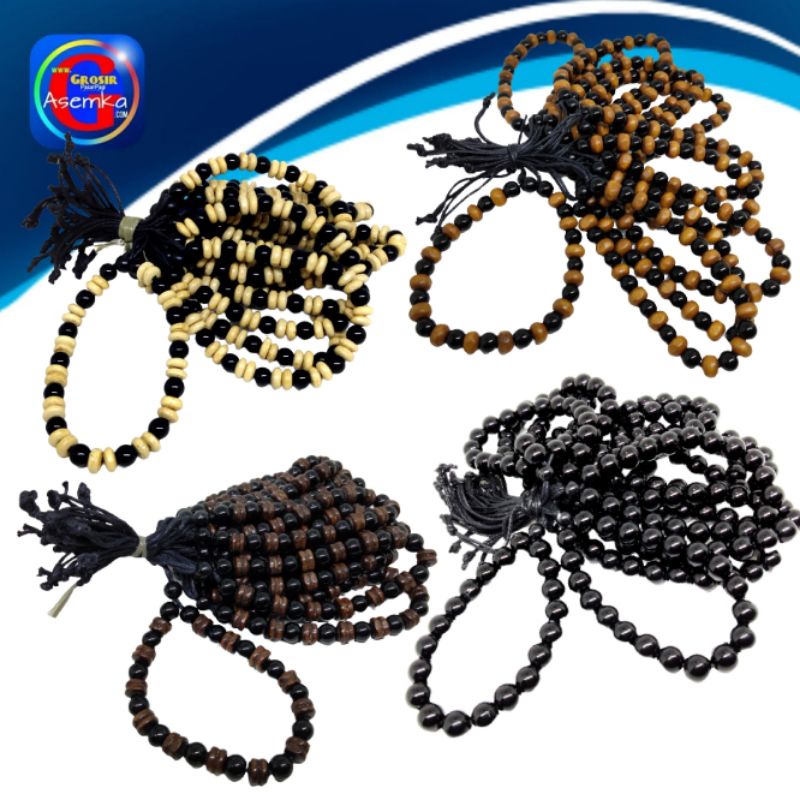 GPA Gelang tangan Tali Mute kayu berat 12pcs