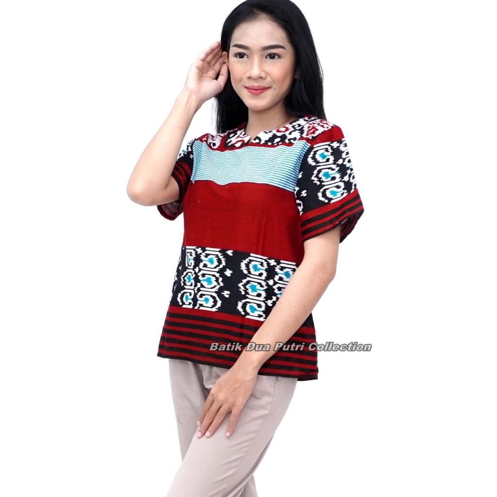 Atasan Batik Wanita Blouse  Modern Batik Dua Putri Collection-1