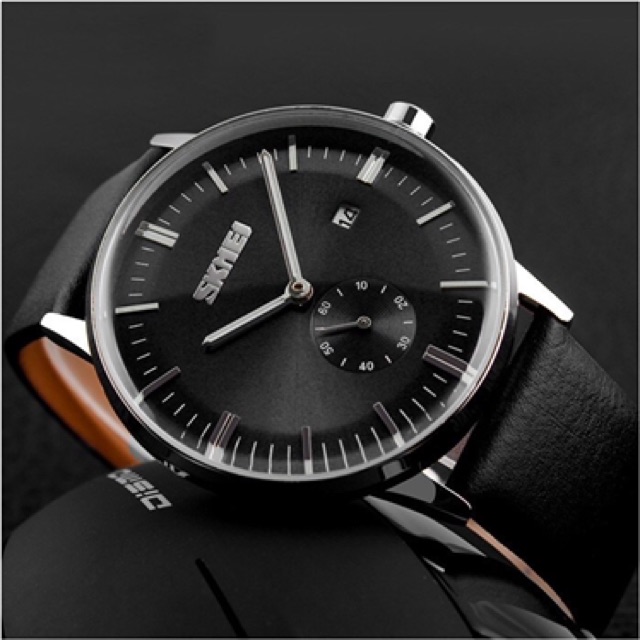 Jam Tangan Pria / Jam Tangan Kulit Analog / SKMEI 9083 Luxury Male genuine Leather Strap / SKMEI