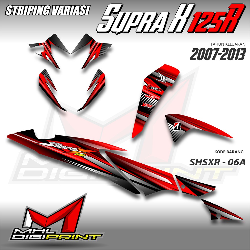 STRIPING VARIASI SUPRA X 125R - STIKER SUPRA X 125 BATMAN - SHSXR 06