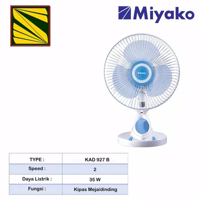 Kipas angin dinding meja 2in1 9inch Miyako KAD-927B / desk fan wall fan 927 B