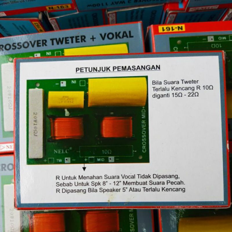 KIT CROSSOVER TWEETER+VOCAL 2WAY NELC N-161 CROS OVER PASIF 2WAY TWITER DAN VOCAL