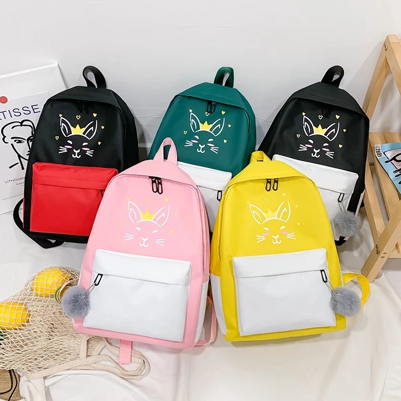 Charyatink - Tas Ransel Sekolah Anak Perempuan Set 4 Ori Import