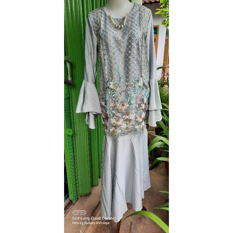 Marza Mermaid Lace, mermaid, gamis brokat duyung, dress duyung, maxy duyung mewah