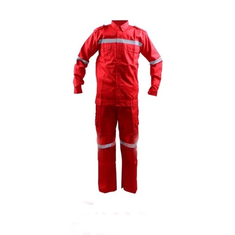 Seragam Kerja / Baju Celana Kerja / Kemeja Safety Okinawa merah - M