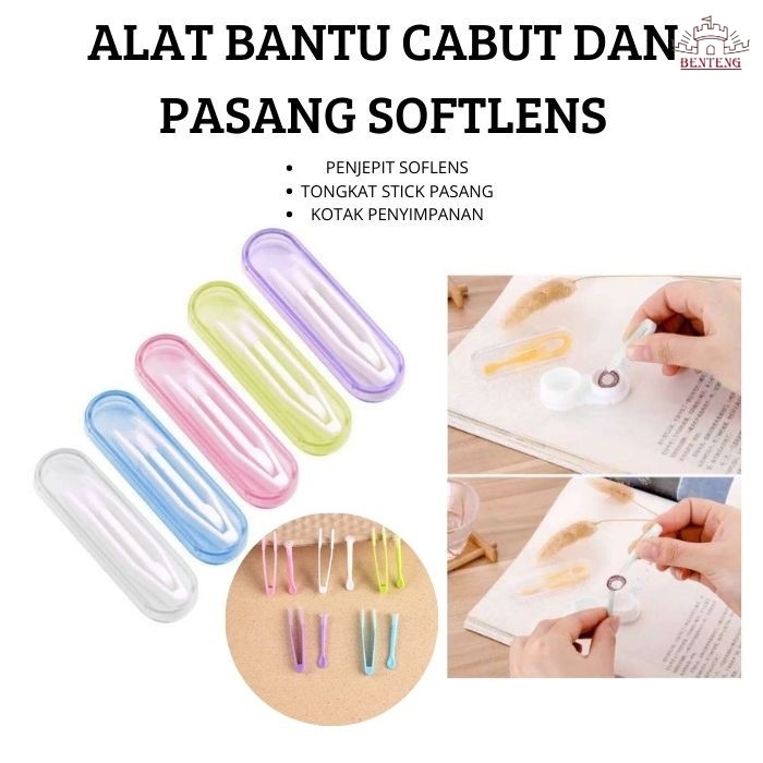 PJS2 - Tweezer Softlens Set Alat Penjepit dan Pasang Softlens