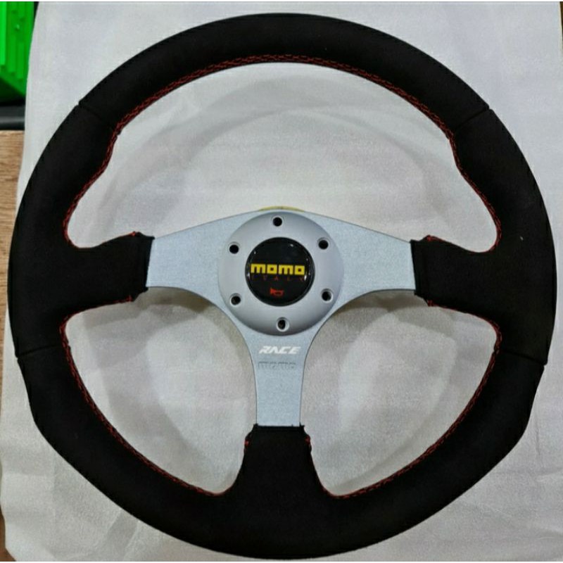 Stir Racing Momo Race Kulit - Setir Momo Racing 13,5inch Bahan Kulit