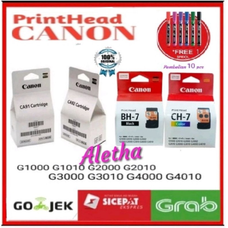 1Set Print Head Tinta printer Canon black Color. G1000 G1010 G2000 G2010 G3000 G3010 G4000 dan G4010. Original.