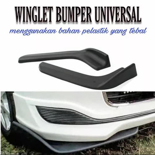 X334 | Winglet Bumper Diffuser Universal Bemper Mobil Bumper Lips Hitam Doff