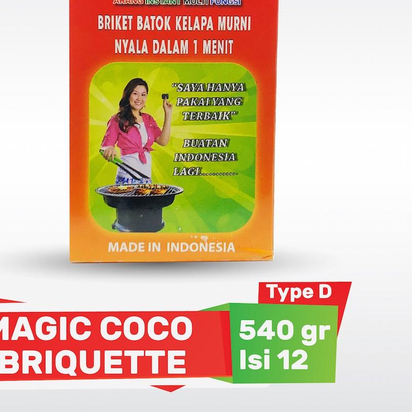 ۩ Magic Coco Briquette | Briket Arang Instan Tipe D [ Isi 12pcs ] ◘