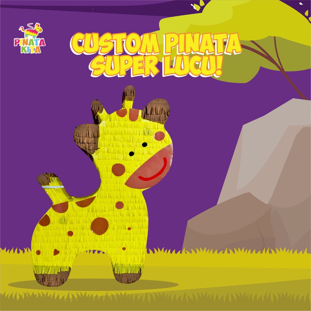 pinata jerapah / pinata girrafe / pinata bentuk jerapah  / pinata custom jerapah / pinata tarik / pi