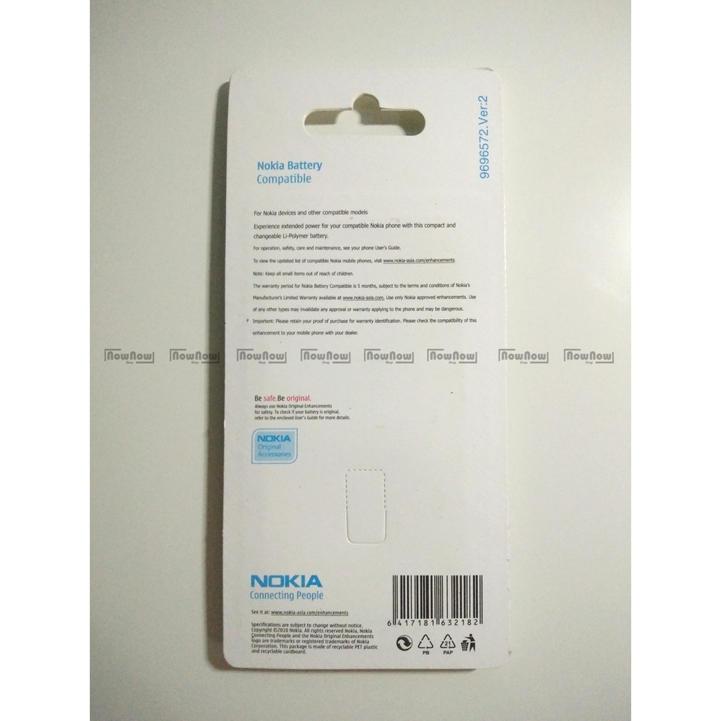 Baterai Nokia 1112 1200 1208 1209 1680 Classic BL-5CA BL5CA Original ORI OEM Batre Battery Batu