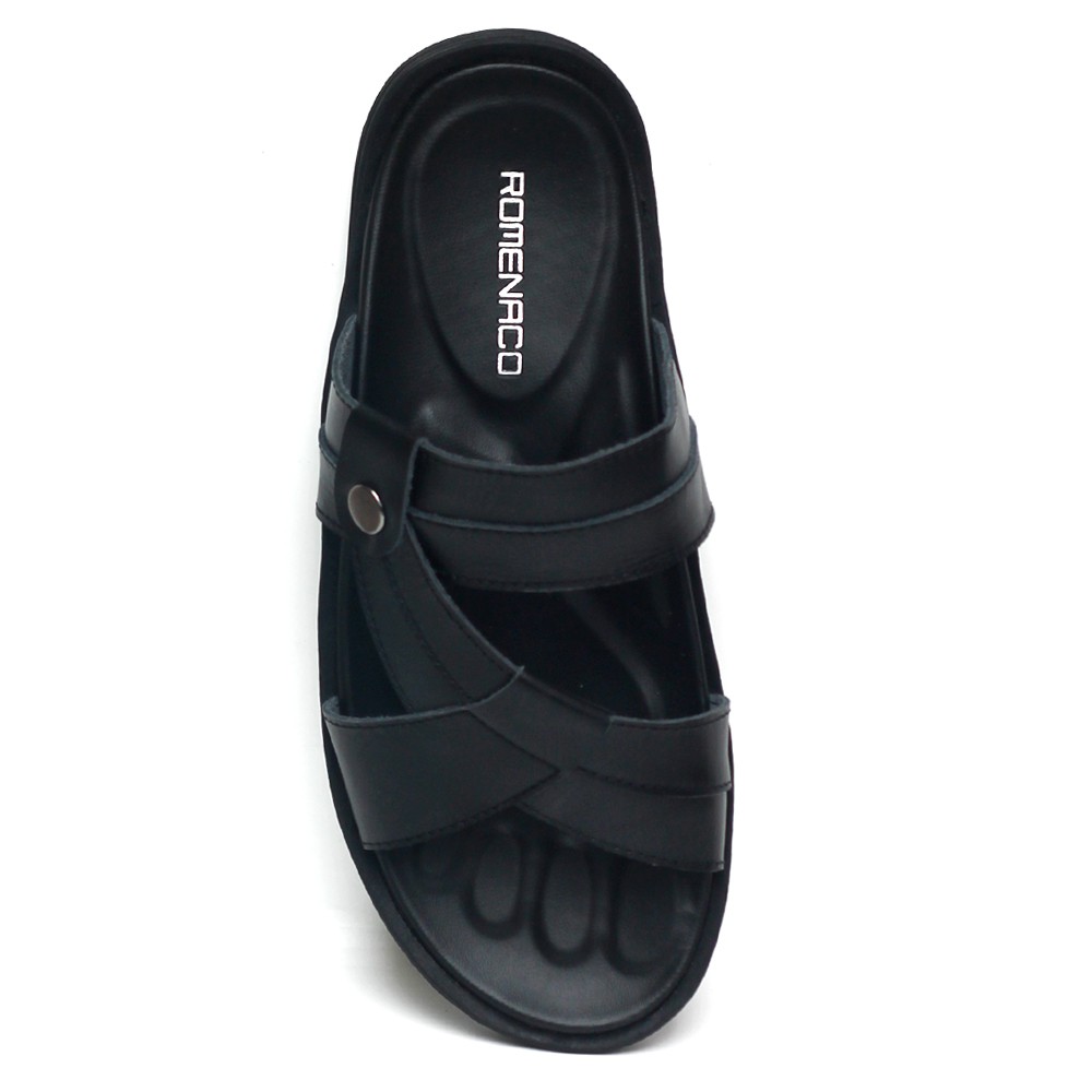 Sandal Pria Kulit Asli Romenaco R016 Black