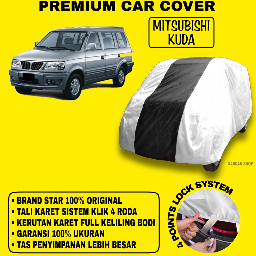 Body Cover MITSUBISHI KUDA SILVER HITAM Penutup Bodi Mobil Mitsubishi Kuda Waterproof PREMIUM