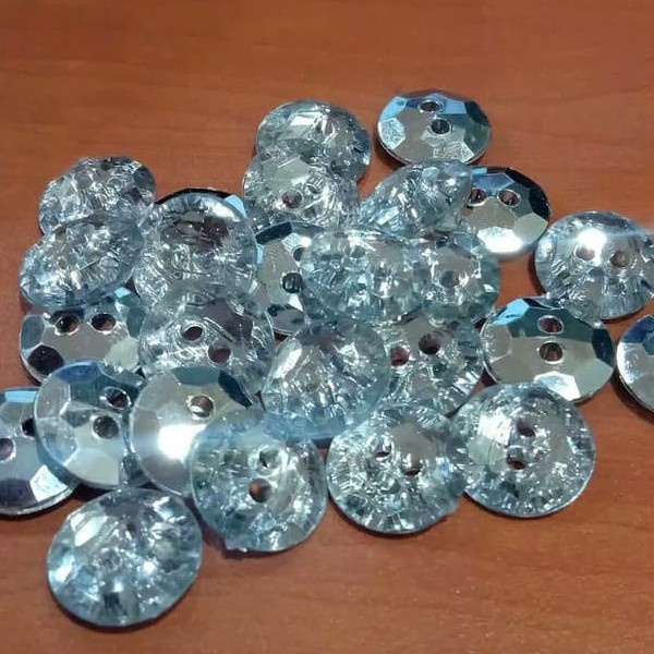 Kancing Kristal Bening diameter 13mm isi 100pcs