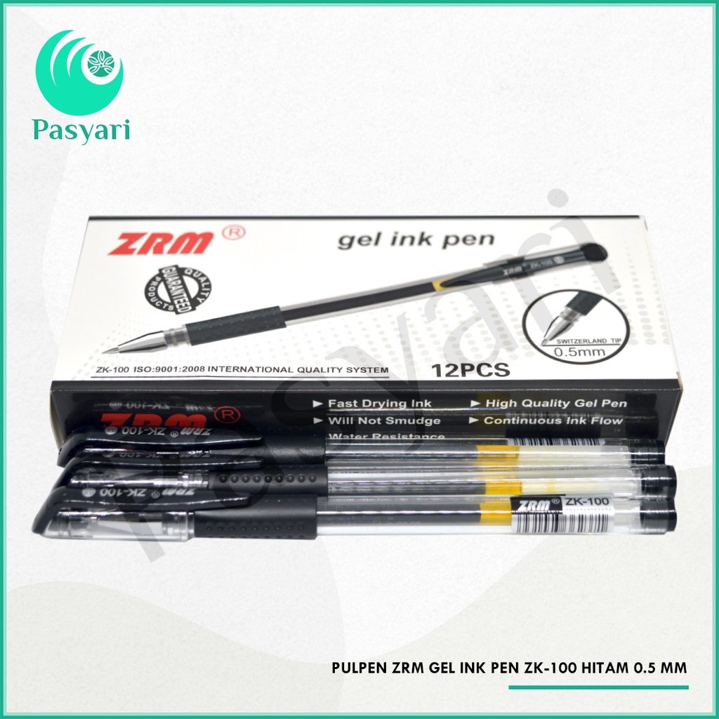 

Pulpen ZRM Gel ink Pen ZK-100 Hitam 0.5 mm