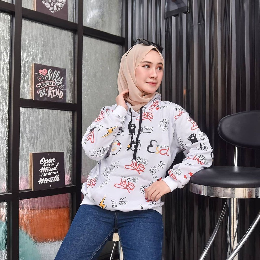 Nara Grosir - Lost Love Full Print  | Fashion Terkini | Sweater Termurah