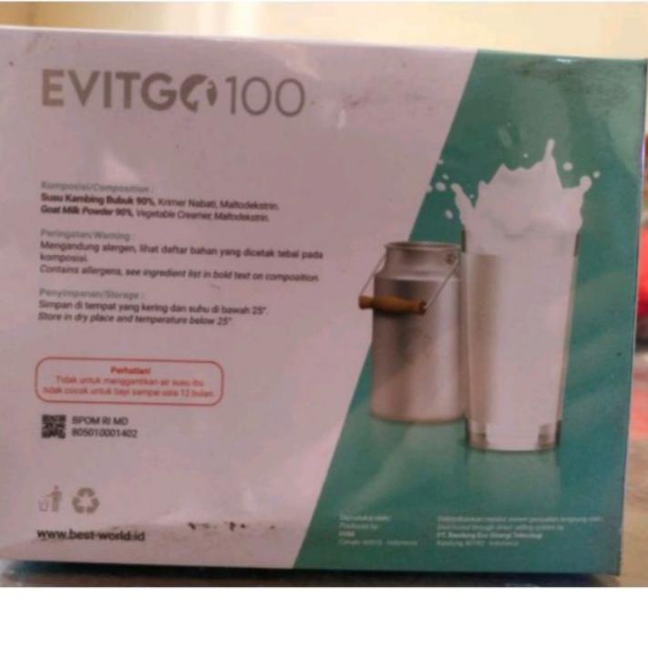 

GRADE PREMIUM EVITGO100 susu kambing bubuk rasa original Harga 1box isi@10sashet ori untuk kesehatan