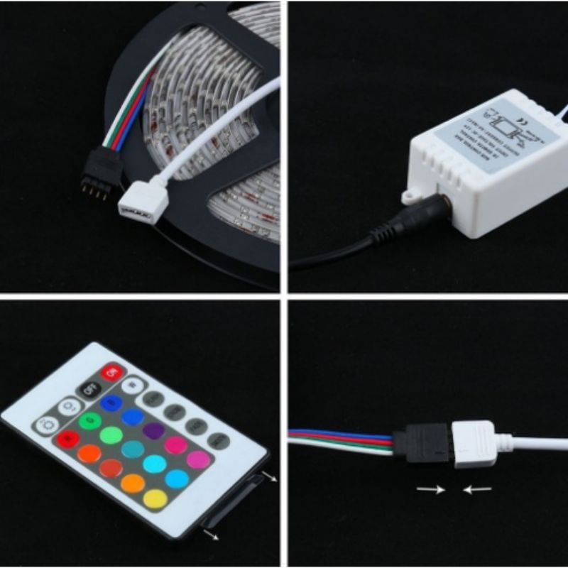 LAMPU LED STRIP 2835/3528/5050 5METER 10METER REMOT RGB WARNA WARNI IP44 IP65 AC 220V