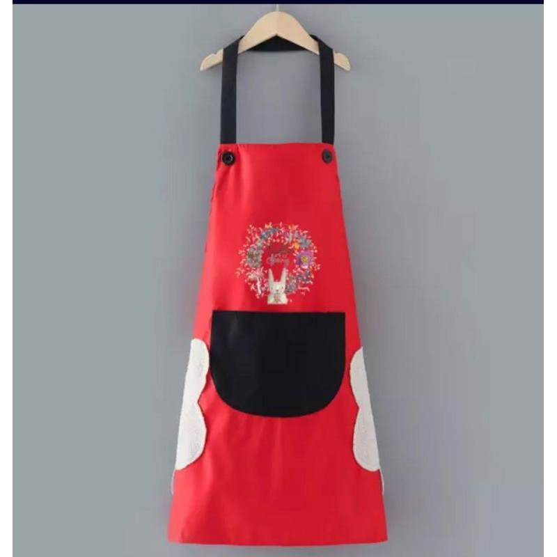 Apron Celemek Masak Celemek Anti Air Apron Waterproof Celemek Masak Bahan Kain Premium Quality Korean Style