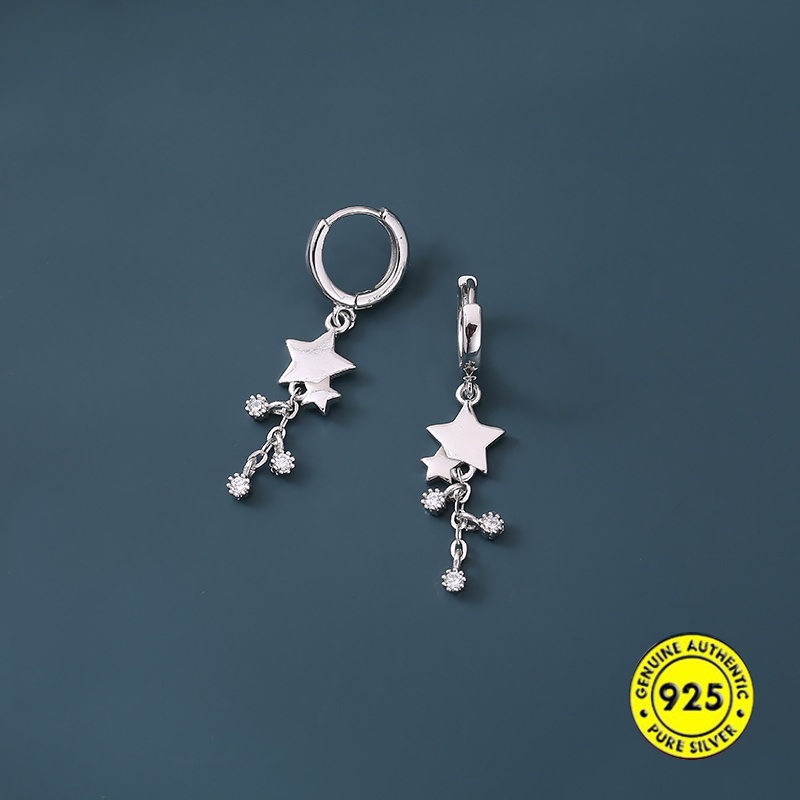 Anting Gantung Panjang Model Rumbai Bahan Silver Sterling 925 Untuk Wanita