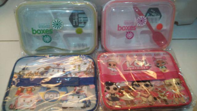 Paket Yooyeee Sup Lunch Box Dan Lunch Bag Karakter