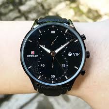 Jam Tangan Pria Original Analog Kulit Reward Pentagon RD83003M Garansi