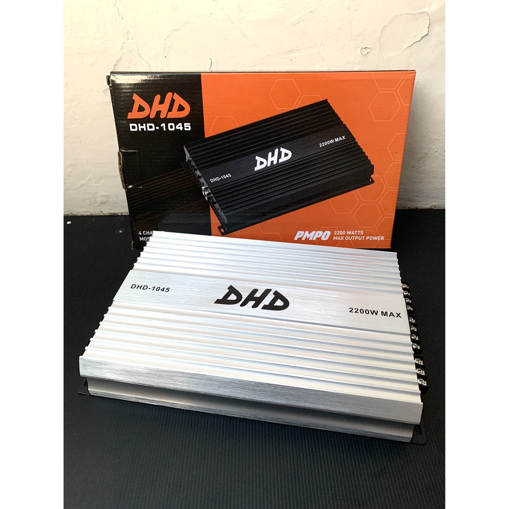 DHD 1045 Power Amplifier 4 Channel Audio Mobil Black And Silver