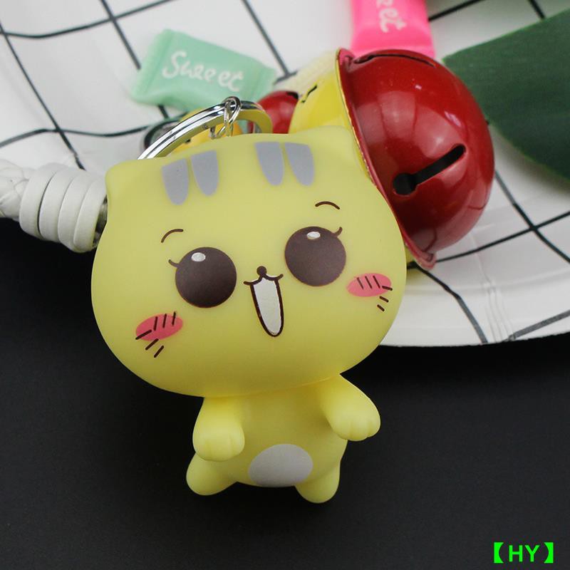 Hy Hewan Peliharaan Kucing Kecil Yang Lucu Kuning Kartun Keychain