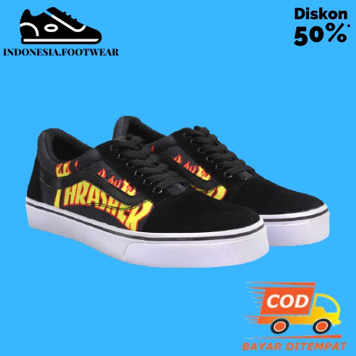 [DISKON MURAH] [OPEN RESELLER] SEPATU PRIA VANS MOTIF TRASHER SNEAKERS SKATE PREMIUM HANDMADE