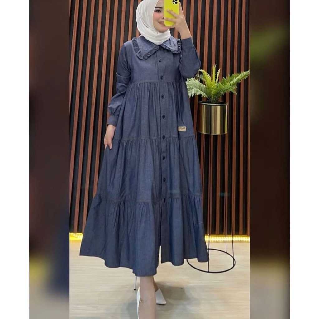 Baju Pesta Gamis Wanita Muslim Busui Adem Mewah Tebal Model Terbaru 2022 Dress Gaun Imelda Trand Kek