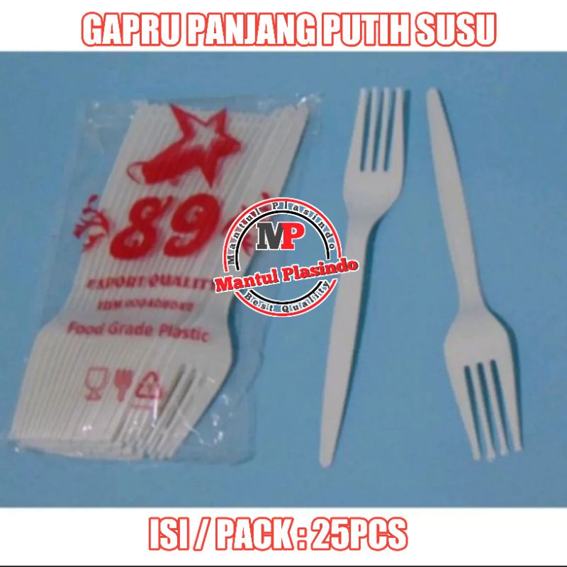 Garpu makan putih susu / garpu panjang isi 25pcs