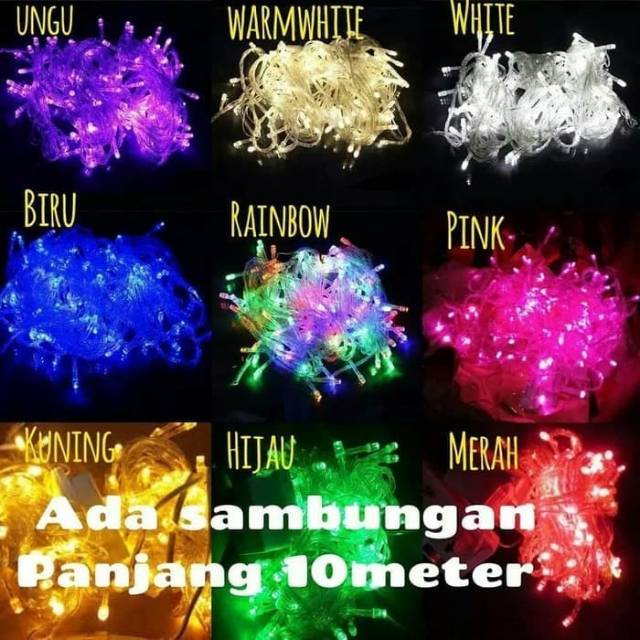 PREMIUM WITH BOX Lampu Tumblr Colokan Indonesia 10 Meter