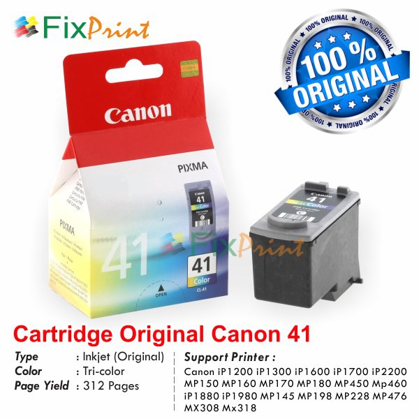 Cartridge Original Canon CL41 41 CL-41 Tinta Refill Printer iP1880 iP1980 MP198 MP476 MX308 MX318