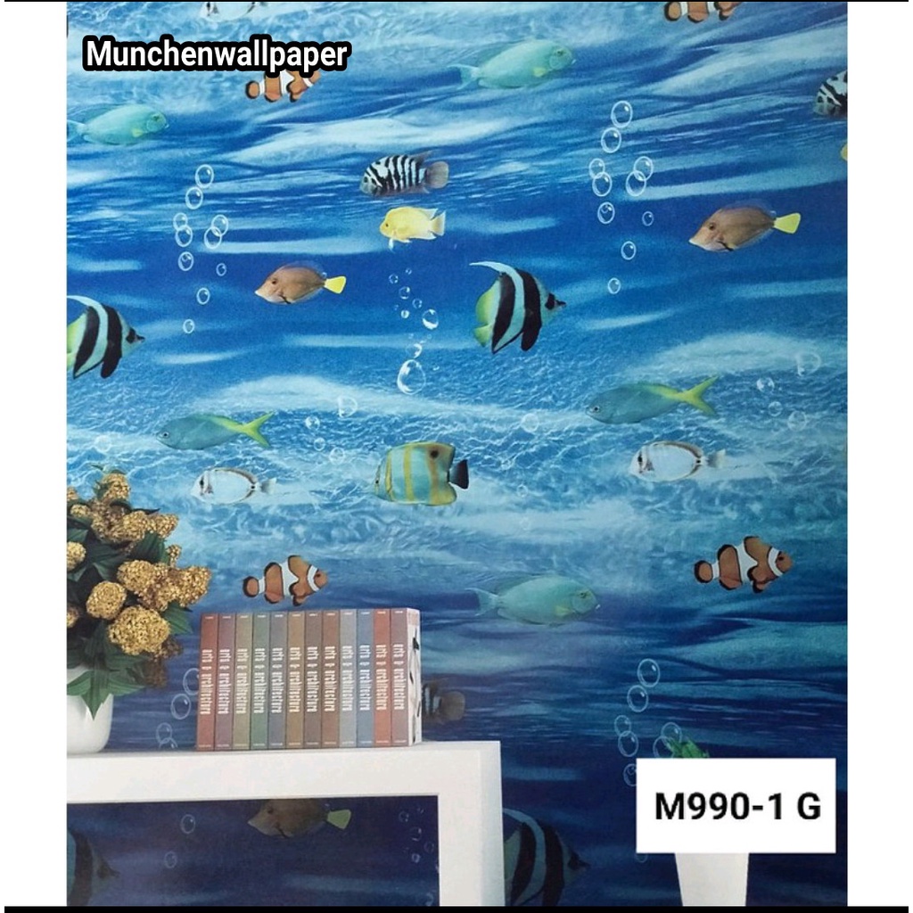 Wallpaper Dinding Ikan Nemo Aquarium Kamar Anak Air Laut