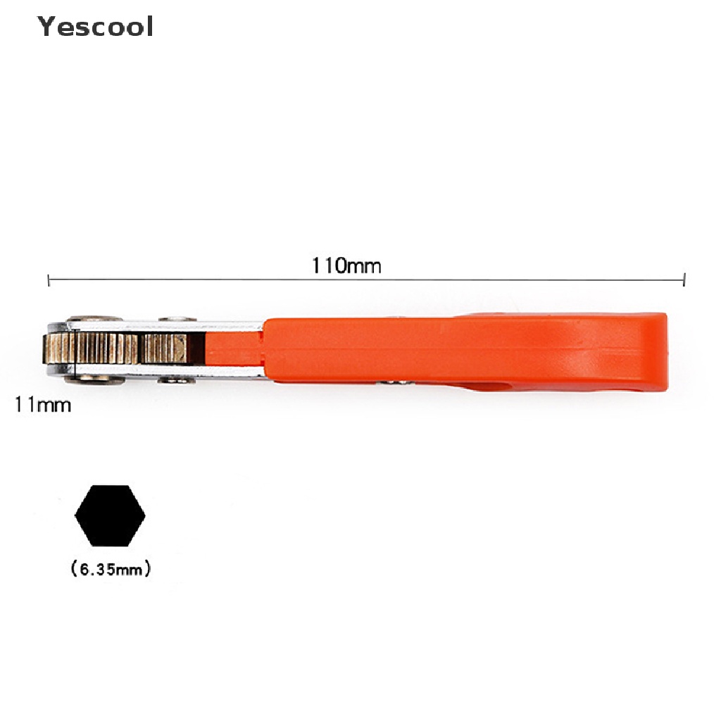 Yescool 1pc Obeng Ratchet Mini portable Adjustable 1 / 4 &quot;Hex Drive Bits