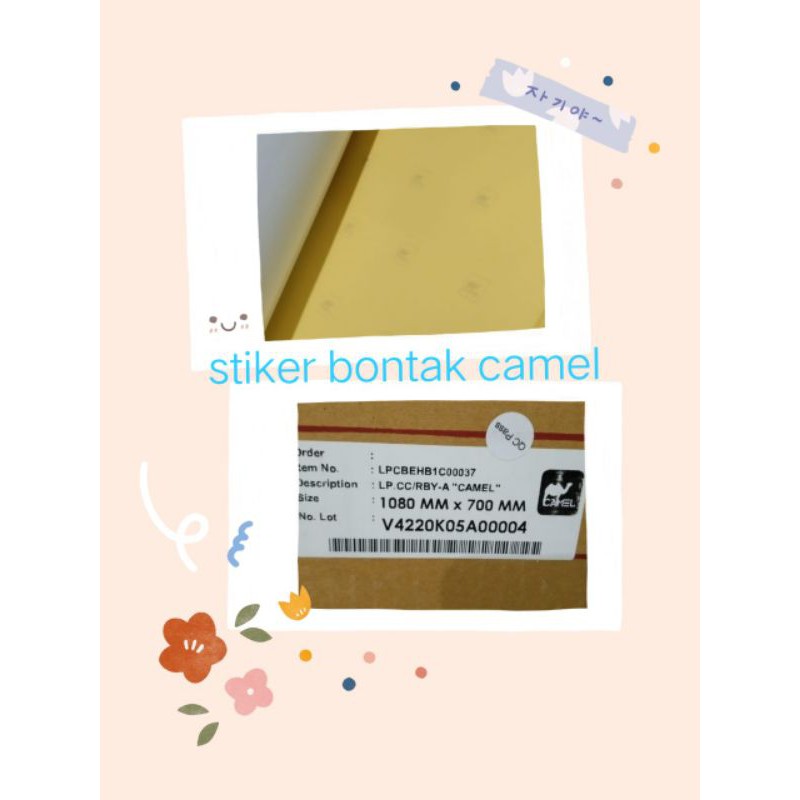 

Stiker bontak/cast coated(CC)/stiker kilap/camel/uk 108x70