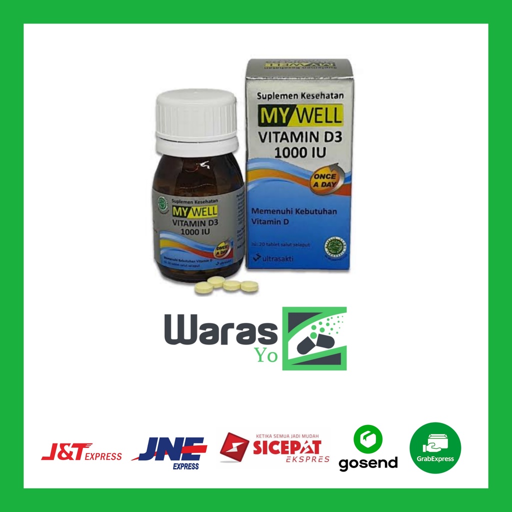 [SW] Mywell Vitamin D3 1000 IU 20 Tablet -  Suplemen Vitamin D 1000 IU