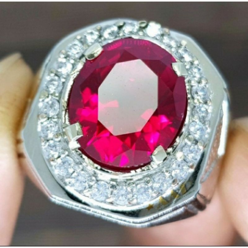 cincin batu permata MERAH SIAM ASLI BANGKOK