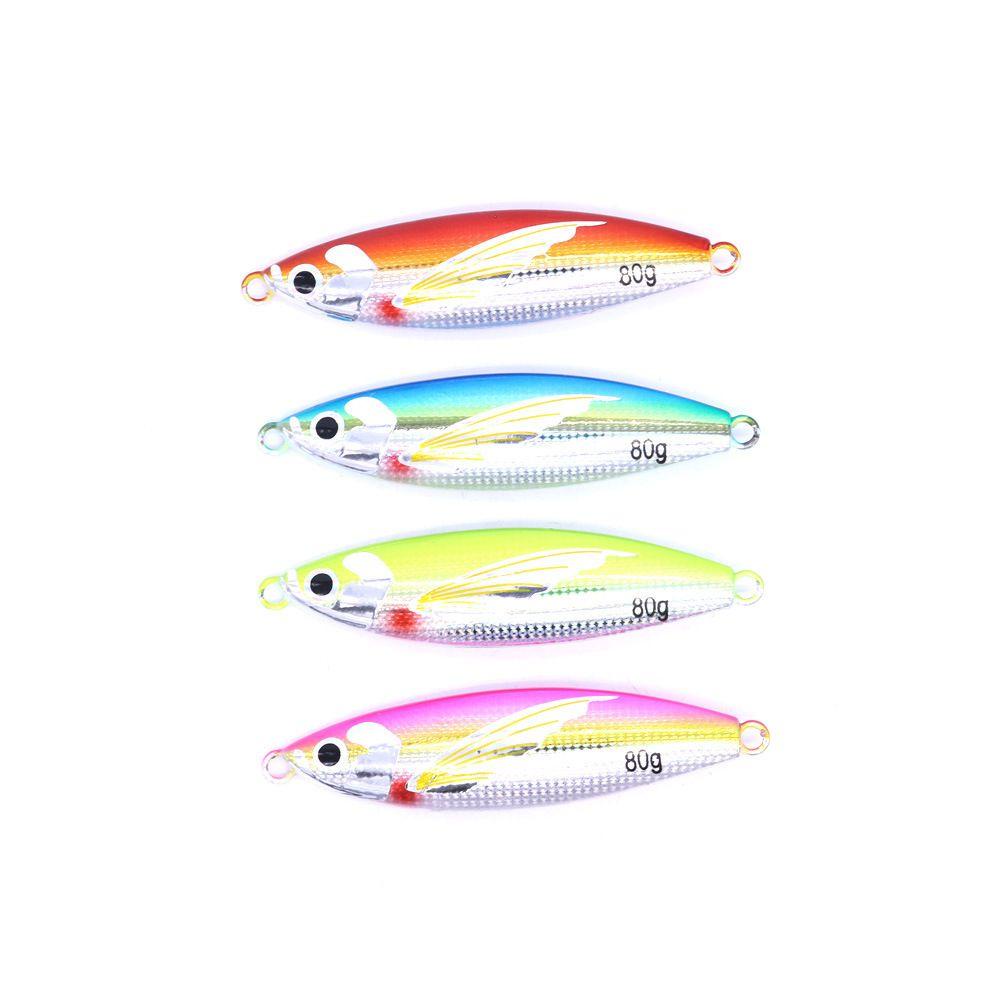 Nanas 40g 60g 80g 100g Logam Metal Jig Bass Hook Bercahaya Slow Jigging Sendok Umpan Pancing