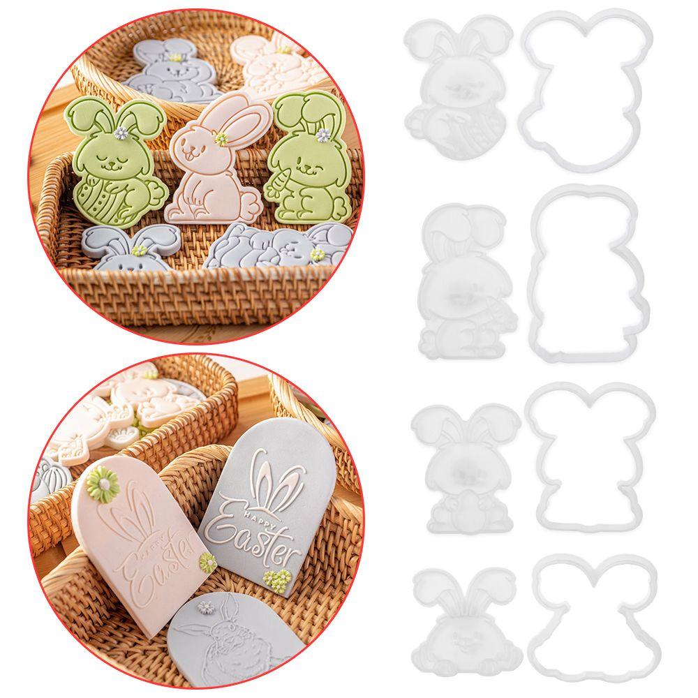 R-FLOWER Cetakan Paskah DIY Pesta Paskah Cookie Kelinci Happy Easter Biscuit Cutting Mold